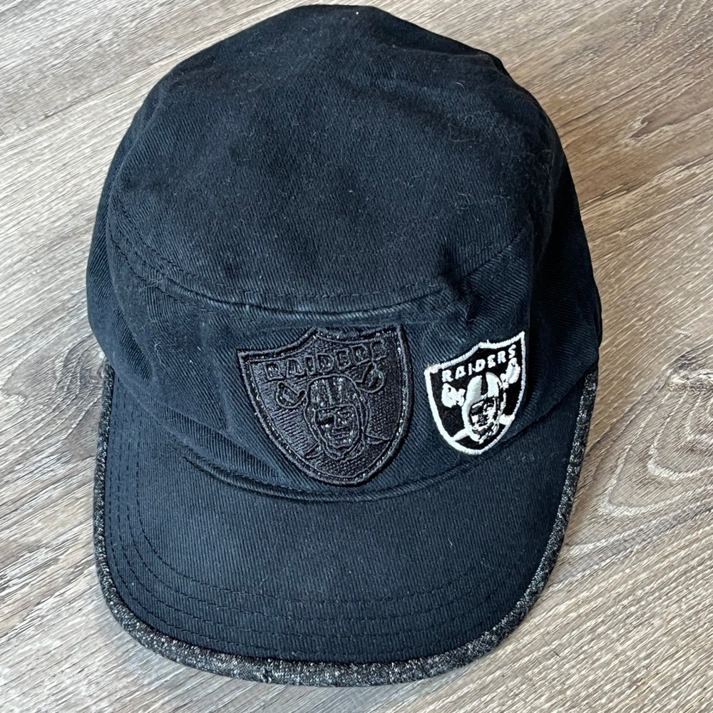 Reebok NFL Onfield Oakland Raiders Cadet Military Hat Black Snapback S/M